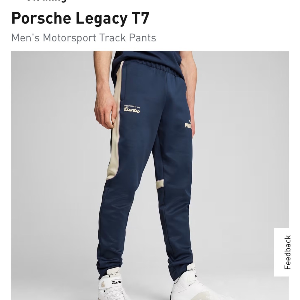 NWT Porsche Legacy T7 Men's Navy Track Pants Only